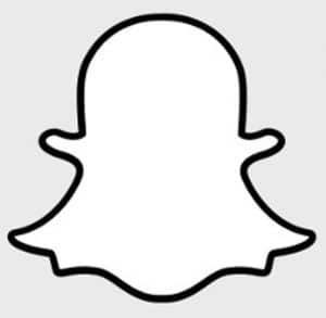 Snapchatin ikoni kavennettuna.